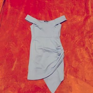 Fashion Nova Blue Asymmetrical Mini Dress